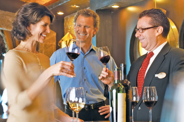 Vinprovning ombord på Princess Cruises kryssningsfartyg.