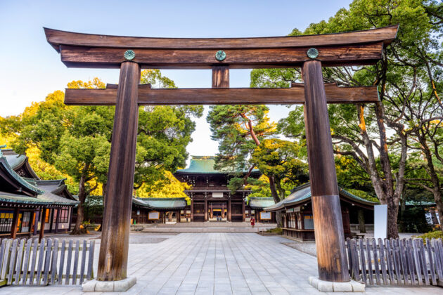 Shintohelgedomen Meiji Shrine i Tokyo, Japan.