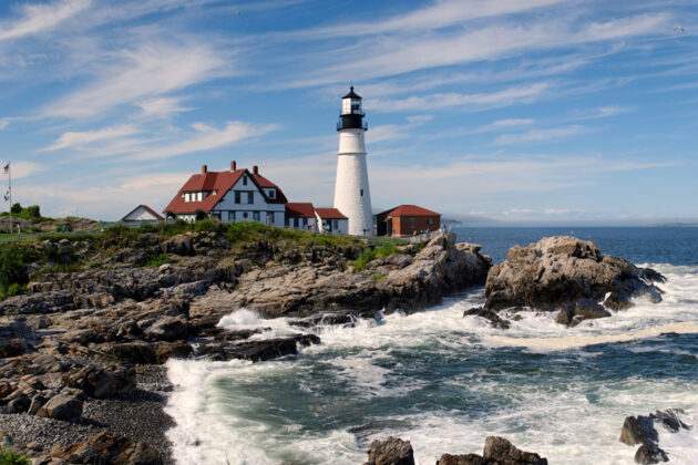 Portland Head Lighthouse i Portland, Maine, USA.