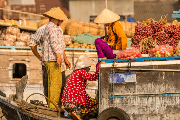 En inblick i det dagliga livet på Mekongfloden.