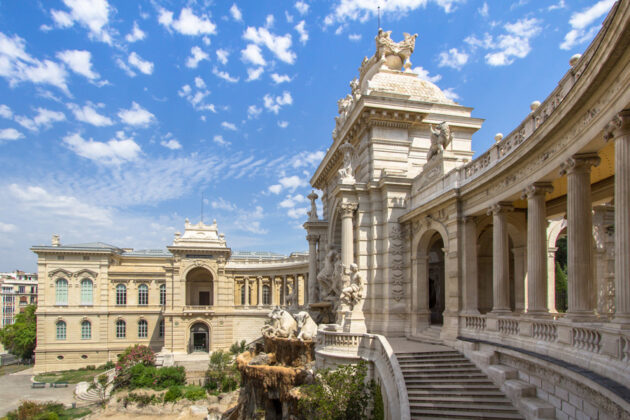 Vackra Palais Longchamp i Marseille, Frankrike
