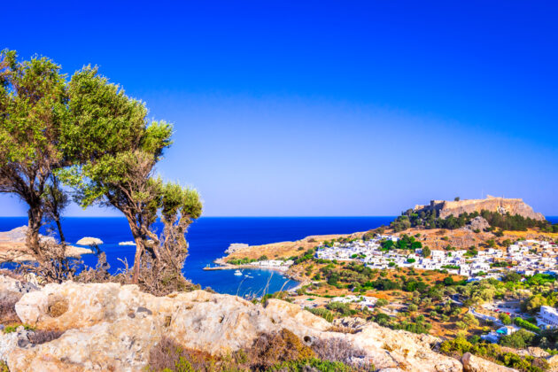 Strandvik i Lindos på Rhodos